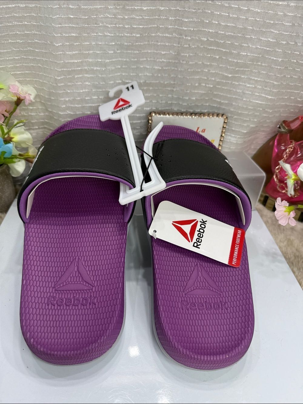 (E)Reebok high-performance sandals, black with purple insole, men's size 11 - Picture 4 of 8